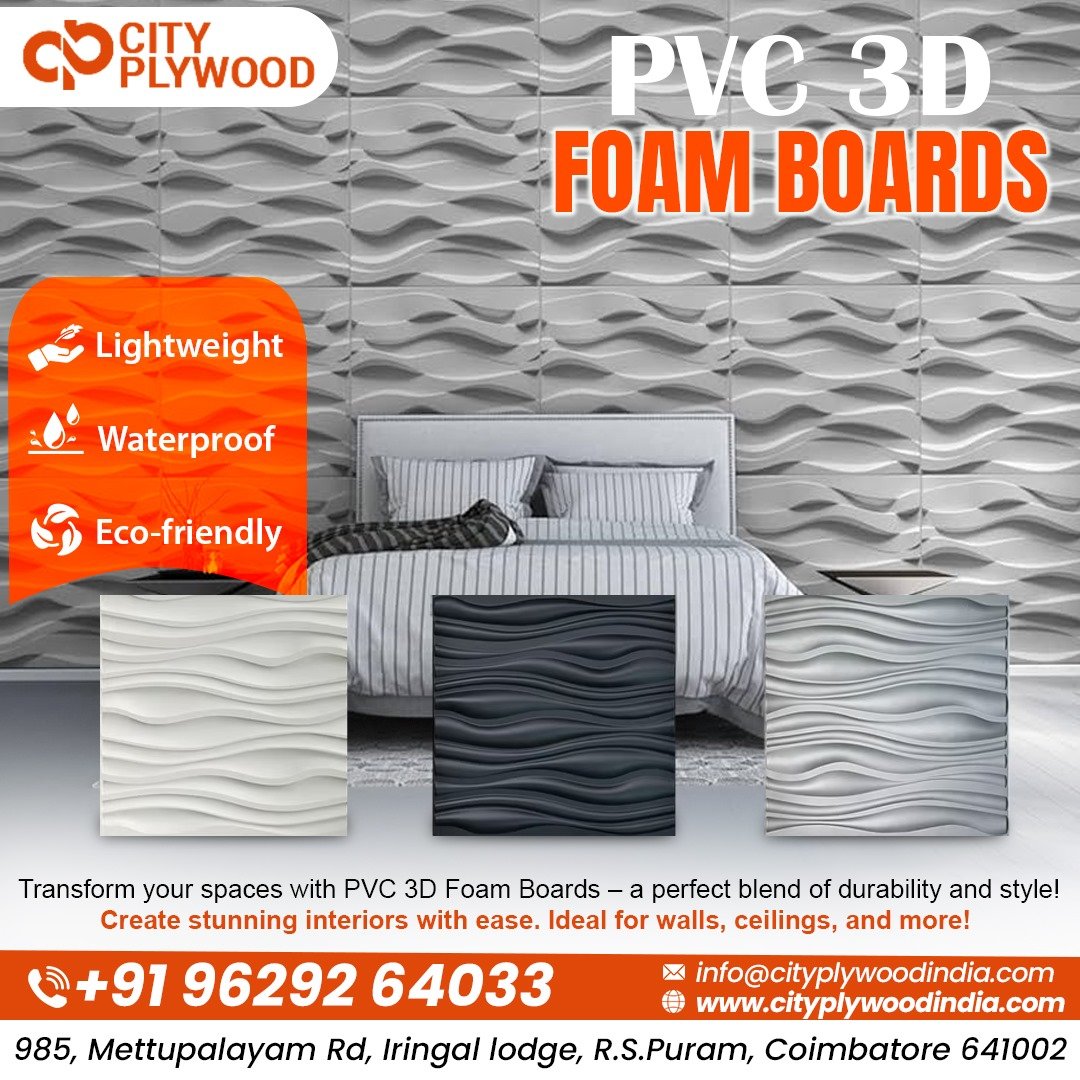 PVC 3D Foam Boards supplier in Coimbatore - City Plywood PVC 3D Foam Boards supplier in Coimbatore - City Plywood